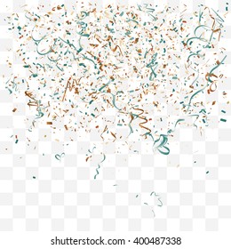 Abstract background with many falling tiny confetti pieces. vector background
