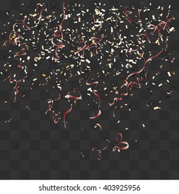 Abstract background with many falling tiny confetti pieces. vector background