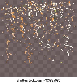 Abstract background with many falling tiny confetti pieces. vector background