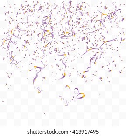 Abstract background with many falling tiny confetti pieces. vector background