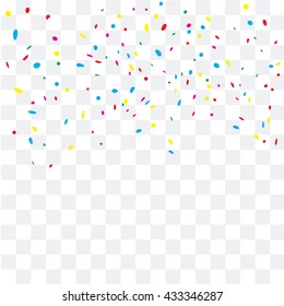 Abstract background with many falling tiny confetti pieces. vector background