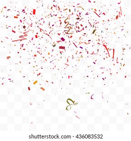 Abstract background with many falling tiny confetti pieces. vector background