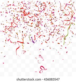 Abstract background with many falling tiny confetti pieces. vector background