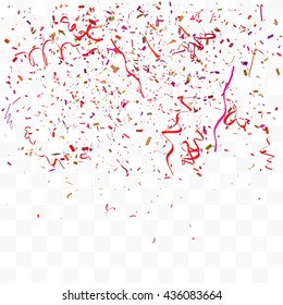 Abstract background with many falling tiny confetti pieces. vector background