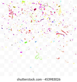Abstract background with many falling tiny confetti pieces. vector background