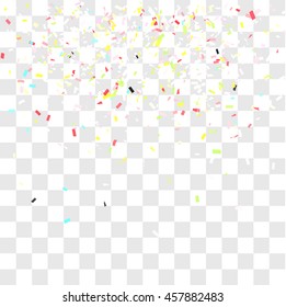 Abstract background with many falling tiny confetti pieces. vector background