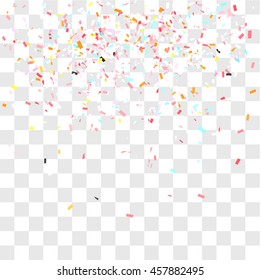 Abstract background with many falling tiny confetti pieces. vector background