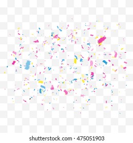 Abstract background with many falling tiny confetti pieces. vector background