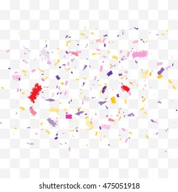 Abstract background with many falling tiny confetti pieces. vector background