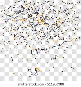 Abstract background with many falling tiny confetti pieces. vector background