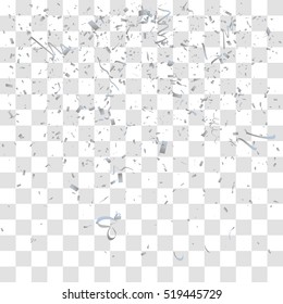 Abstract background with many falling tiny confetti pieces. vector background