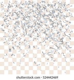 Abstract background with many falling tiny confetti pieces. vector background