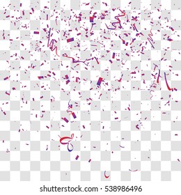 Abstract background with many falling tiny confetti pieces. vector background