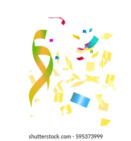 Abstract background with many falling tiny colorful confetti pieces.Concept texture for happy new year,Christmas,easter,holiday,festive and anniversary.Vector illustration eps10