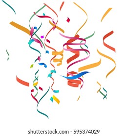 Abstract background with many falling tiny colorful confetti pieces.Concept texture for happy new year,Christmas,easter,holiday,festive and anniversary.Vector illustration eps10