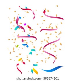Abstract background with many falling tiny colorful confetti pieces.Concept texture for happy new year,Christmas,easter,holiday,festive and anniversary.Vector illustration eps10