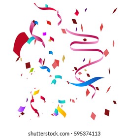 Abstract background with many falling tiny colorful confetti pieces.Concept texture for happy new year,Christmas,easter,holiday,festive and anniversary.Vector illustration eps10