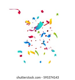 Abstract background with many falling tiny colorful confetti pieces.Concept texture for happy new year,Christmas,easter,holiday,festive and anniversary.Vector illustration eps10