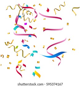 Abstract background with many falling tiny colorful confetti pieces.Concept texture for happy new year,Christmas,easter,holiday,festive and anniversary.Vector illustration eps10