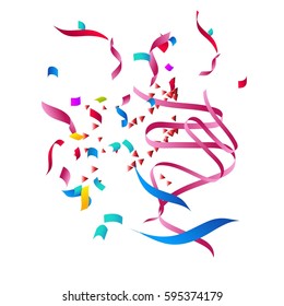 Abstract background with many falling tiny colorful confetti pieces.Concept texture for happy new year,Christmas,easter,holiday,festive and anniversary.Vector illustration eps10