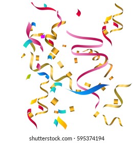 Abstract background with many falling tiny colorful confetti pieces.Concept texture for happy new year,Christmas,easter,holiday,festive and anniversary.Vector illustration eps10