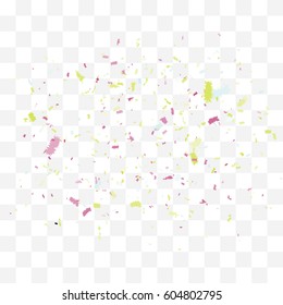 Abstract background with many falling tiny confetti pieces. vector background