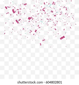 Abstract background with many falling tiny confetti pieces. vector background