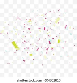 Abstract background with many falling tiny confetti pieces. vector background