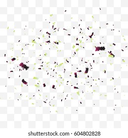 Abstract background with many falling tiny confetti pieces. vector background