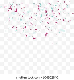 Abstract background with many falling tiny confetti pieces. vector background