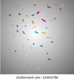 Abstract background with many falling tiny colorful confetti pieces. vector texture