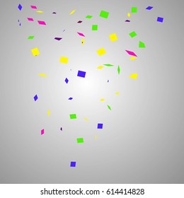 Abstract background with many falling tiny colorful confetti pieces. vector texture
