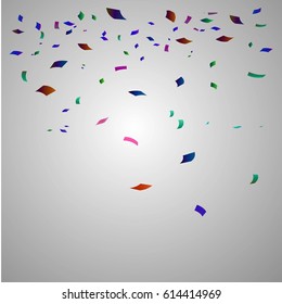 Abstract background with many falling tiny colorful confetti pieces. vector texture