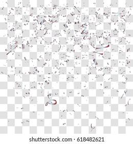 Abstract background with many falling tiny confetti pieces. vector background