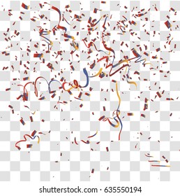 Abstract background with many falling tiny confetti pieces. vector background