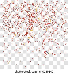 Abstract background with many falling tiny confetti pieces. vector background