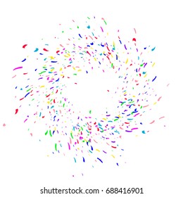 Abstract background with many falling tiny confetti pieces. Vector festive background