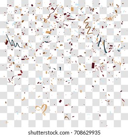 Abstract background with many falling tiny confetti pieces. vector background