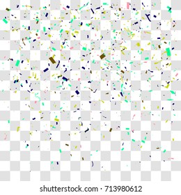 Abstract background with many falling tiny confetti pieces. vector background