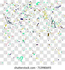 Abstract background with many falling tiny confetti pieces. vector background