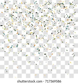 Abstract background with many falling tiny confetti pieces. vector background