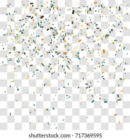 Abstract background with many falling tiny confetti pieces. vector background