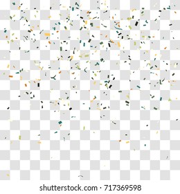 Abstract background with many falling tiny confetti pieces. vector background