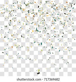 Abstract background with many falling tiny confetti pieces. vector background