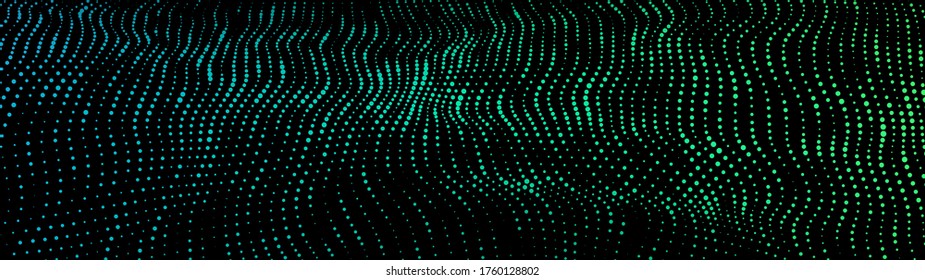 Abstract background of many luminous particles. Big data. Digital background. Vector