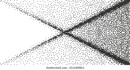 Abstrakter Hintergrund mit vielen Teilchen auf weißem Hintergrund. Ordentliche Bewegung von Staub im Weltraum. Gestaltung von Präsentationen, Webseiten, Original-Inneneinrichtung und Kleidung. Stock-Vektorgrafik.