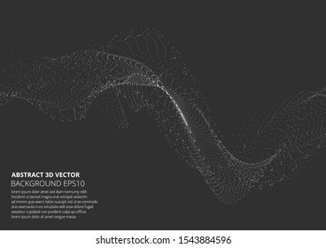 Abstract background with many particles. Optical illusion of movement. Technological design.
