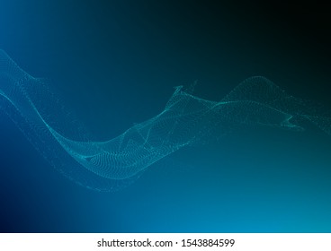 Abstract background with many particles. Optical illusion of movement. Technological design.