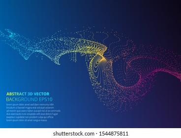 Abstract background with many particles. Optical illusion of movement. Technological design.