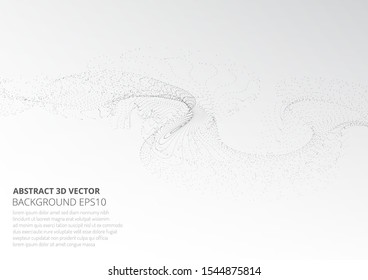 Abstract background with many particles. Optical illusion of movement. Technological design.